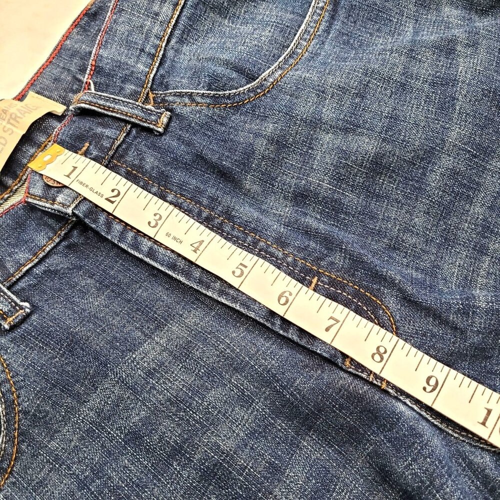 Mens Wrangler Relaxed Straight Fit Blue Denim Jeans Size 34 X 30 - Picture 8 of 9